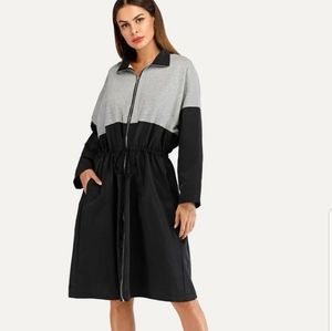 Black and Gray Trench Coat